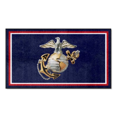 Fan Mats  LLC U.S. Marines n/a 3x5 Rug Blue
