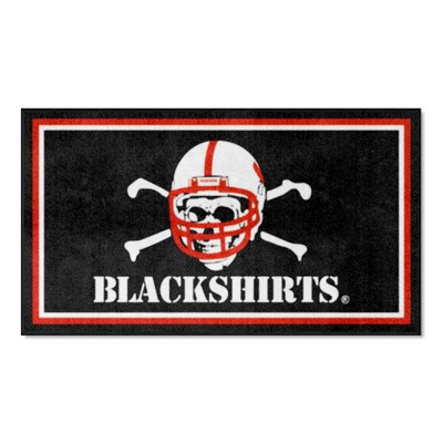 Fan Mats  LLC Nebraska Cornhuskers 3ft. x 5ft. Plush Area Rug, Blackshirts Black
