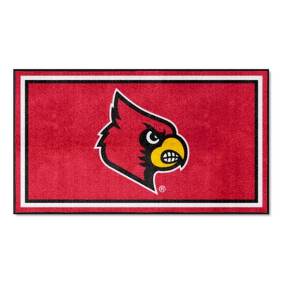 Fan Mats  LLC Louisville Cardinals 3ft. x 5ft. Plush Area Rug Red