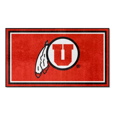 Fan Mats  LLC Utah Utes 3ft. x 5ft. Plush Area Rug Red