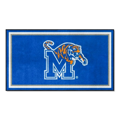 Fan Mats  LLC Memphis Tigers 3ft. x 5ft. Plush Area Rug Blue