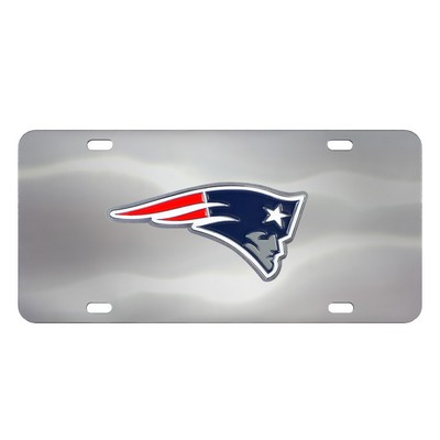 Fan Mats  LLC New England Patriots 3D Stainless Steel License Plate Stainless Steel