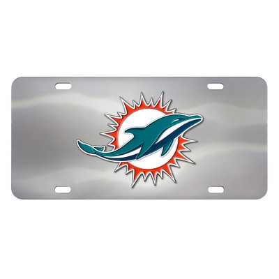 Fan Mats  LLC Miami Dolphins Diecast License Plate Chrome