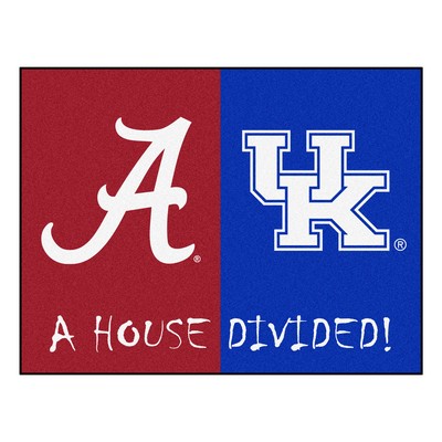 Fan Mats  LLC House Divided - Alabama/Kentucky House Divided House Divided Rug - 34 in. x 42.5 in. Multi