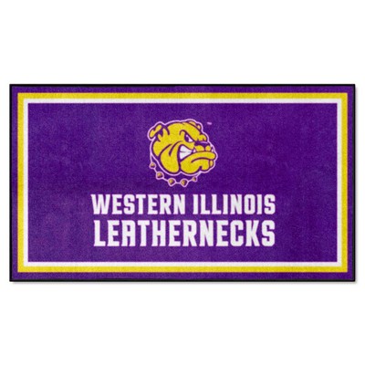 Fan Mats  LLC Western Illinois Leathernecks 3x5 Rug Purple