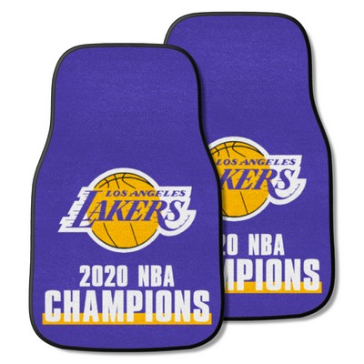 Fan Mats  LLC Los Angeles Lakers 2020 NBA Champions Front Carpet Car Mat Set - 2 Pieces Purple