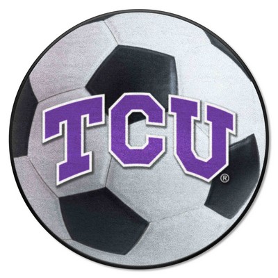 Fan Mats  LLC TCU Horned Frogs Soccer Ball Mat White