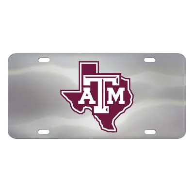 Fan Mats  LLC Texas A&M Aggies 3D Stainless Steel License Plate Stainless Steel