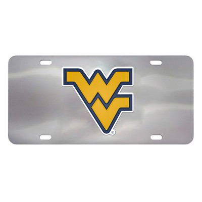 Fan Mats  LLC West Virginia Mountaineers 3D Stainless Steel License Plate Stainless Steel