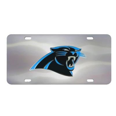 Fan Mats  LLC Carolina Panthers 3D Stainless Steel License Plate Stainless Steel