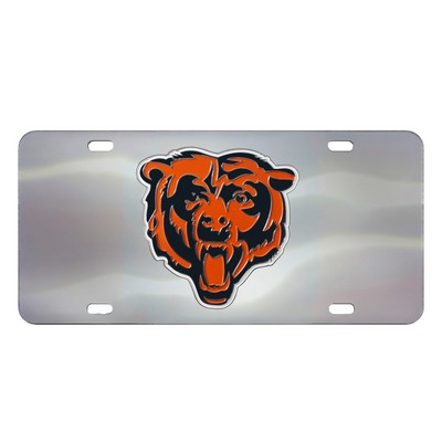 Fan Mats  LLC Chicago Bears 3D Stainless Steel License Plate Stainless Steel