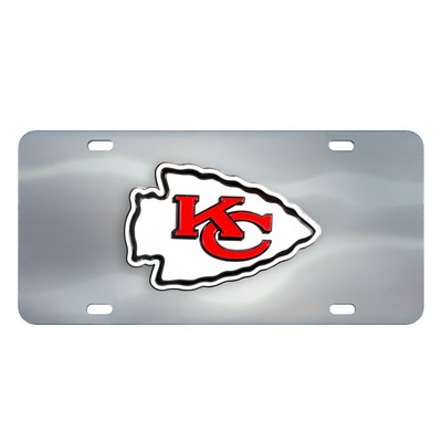 Fan Mats  LLC Kansas City Chiefs Diecast License Plate Stainless Steel