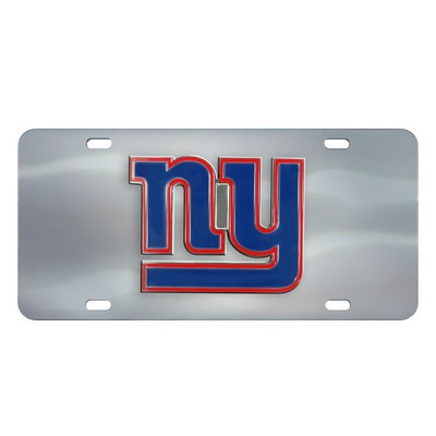 Fan Mats  LLC New York Giants 3D Stainless Steel License Plate Stainless Steel