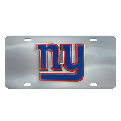 Fan Mats  LLC New York Giants Diecast License Plate Stainless Steel