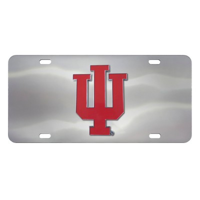 Fan Mats  LLC Indiana Hooisers 3D Stainless Steel License Plate Chrome