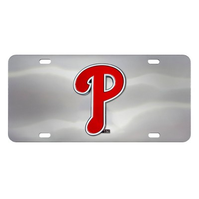 Fan Mats  LLC Philadelphia Phillies 3D Stainless Steel License Plate Chrome
