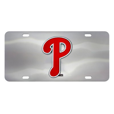 Fan Mats  LLC Philadelphia Phillies Diecast License Plate Chrome