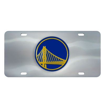 Fan Mats  LLC Golden State Warriors Diecast License Plate Stainless Steel