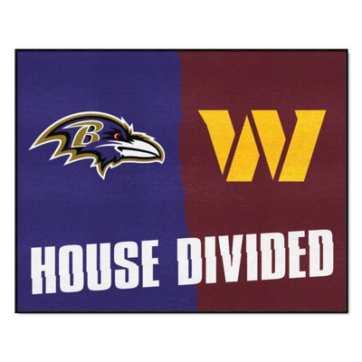 Fan Mats  LLC NFL House Divided - Ravens / Football Team House Divided Rug - 34 in. x 42.5 in. Multi