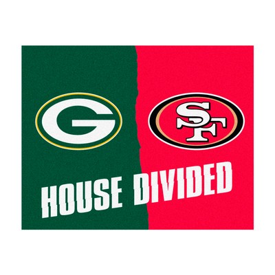 Fan Mats  LLC NFL House Divided - Packers / 49ers House Divided Rug - 34 in. x 42.5 in. Multi