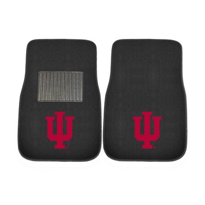 Fan Mats  LLC Indiana Hooisers 2-pc Embroidered Car Mat Set Black