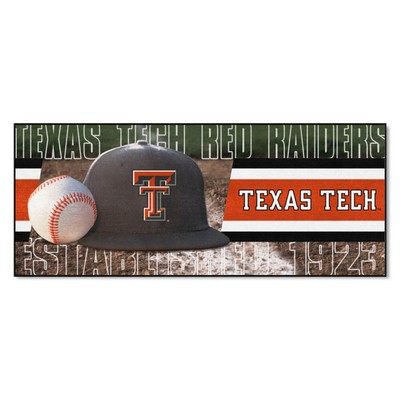 Fan Mats  LLC Texas Tech Red Raiders Baseball Runner Rug - 30in. x 72in. White