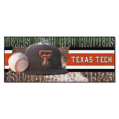 Fan Mats  LLC Texas Tech Red Raiders Baseball Runner White