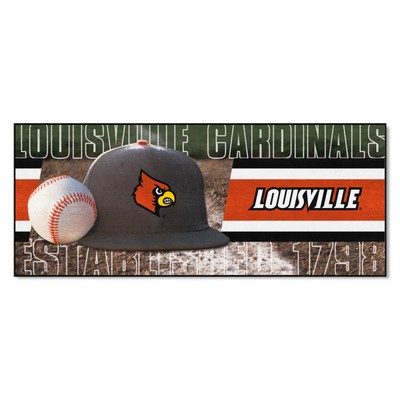 Fan Mats  LLC Louisville Cardinals Baseball Runner Rug - 30in. x 72in. White