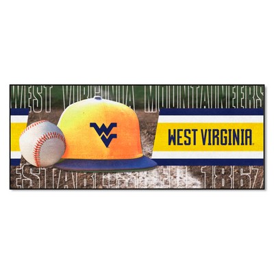 Fan Mats  LLC West Virginia Mountaineers Baseball Runner White