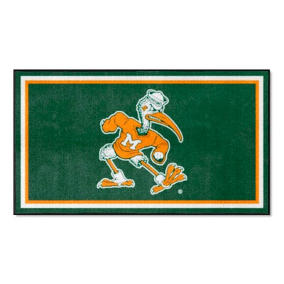Fan Mats  LLC Miami Hurricanes 3x5 Rug White