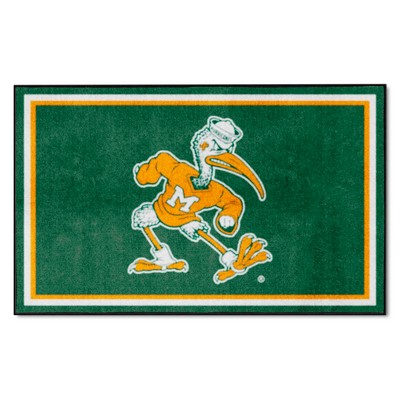 Fan Mats  LLC Miami Hurricanes 4x6 Rug White