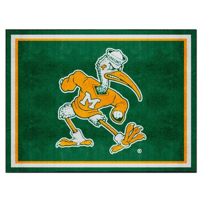 Fan Mats  LLC Miami Hurricanes 8x10 Rug White