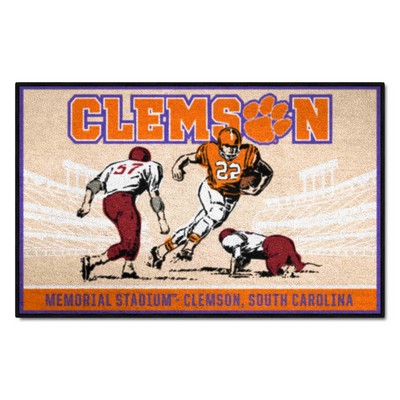 Fan Mats  LLC Clemson Tigers Starter Mat Ticket Tan