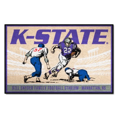 Fan Mats  LLC Kansas State Wildcats Starter Mat Accent Rug - 19in. x 30in. Ticket Stub Starter Mat Tan