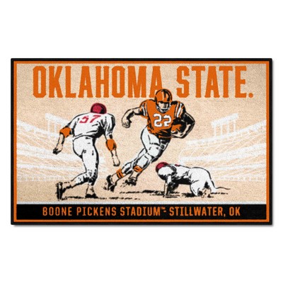 Fan Mats  LLC Oklahoma State Cowboys Starter Mat Accent Rug - 19in. x 30in. Ticket Stub Starter Mat Tan