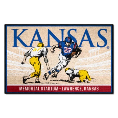 Fan Mats  LLC Kansas Jayhawks Starter Mat Ticket Tan