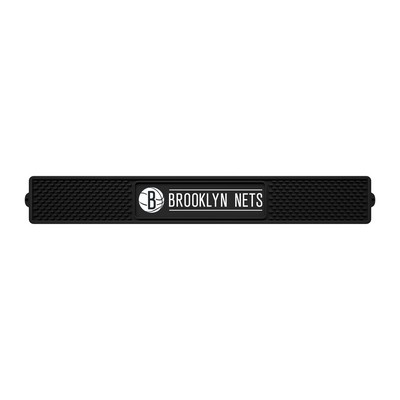 Fan Mats  LLC Brooklyn Nets Bar Drink Mat - 3.25in. x 24in. Black