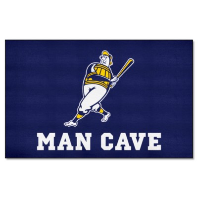 Fan Mats  LLC Milwaukee Brewers Man Cave Ulti-Mat Rug - 5ft. x 8ft. Navy