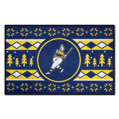 Fan Mats  LLC Milwaukee Brewers Starter Mat Holiday Sweater Navy