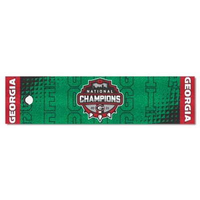 Fan Mats  LLC Georgia Bulldogs Putting Green Mat - 1.5ft. x 6ft., 2021-22 National Champions Green
