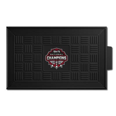 Fan Mats  LLC Georgia Bulldogs Heavy Duty Vinyl Medallion Door Mat - 19.5in. x 31in., 2021-22 National Champions Black