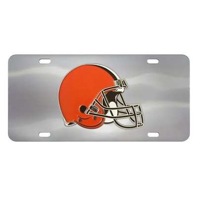 Fan Mats  LLC Cleveland Browns 3D Stainless Steel License Plate Stainless Steel