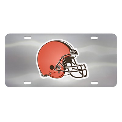 Fan Mats  LLC Cleveland Browns Diecast License Plate Stainless Steel