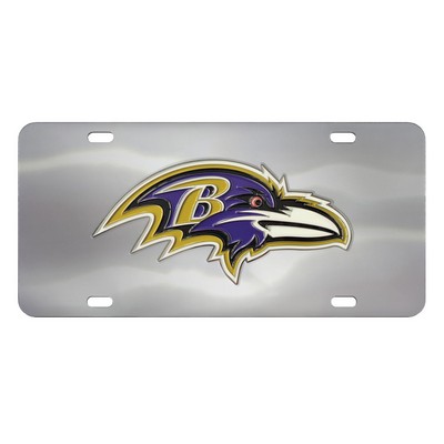 Fan Mats  LLC Baltimore Ravens 3D Stainless Steel License Plate Stainless Steel