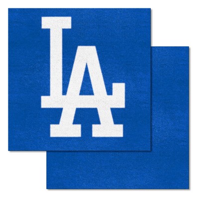 Fan Mats  LLC Los Angeles Dodgers All Blue Team Carpet Tiles - 45 Sq Ft. Blue