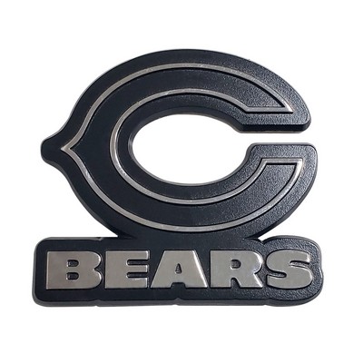 Fan Mats  LLC Chicago Bears 3D Chrome Metal Emblem Chrome