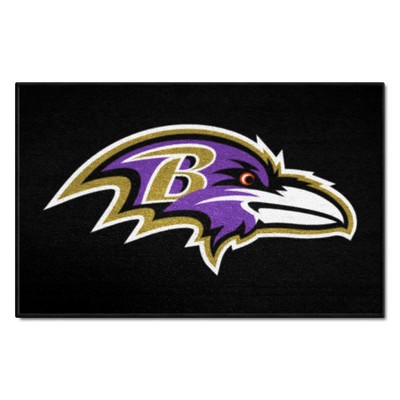 Fan Mats  LLC Baltimore Ravens Starter Mat Accent Rug - 19in. x 30in. Black