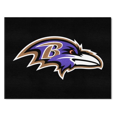 Fan Mats  LLC Baltimore Ravens All-Star Rug - 34 in. x 42.5 in. Black