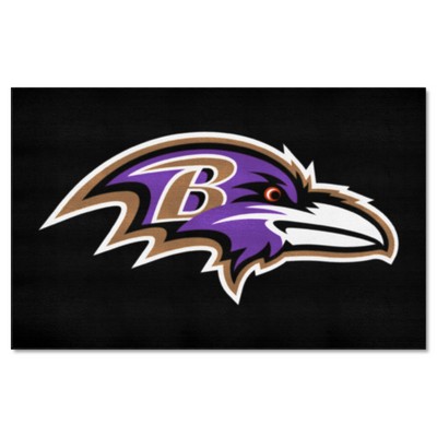 Fan Mats  LLC Baltimore Ravens Ulti-Mat Rug - 5ft. x 8ft. Black