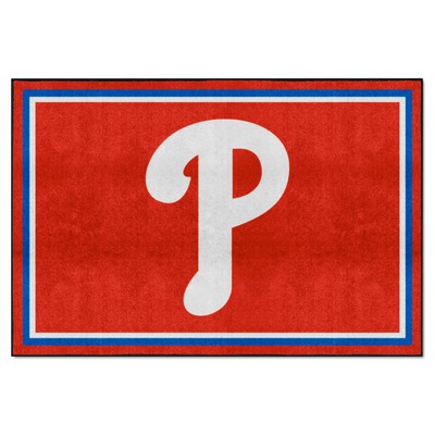 Fan Mats  LLC Philadelphia Phillies 5ft. x 8 ft. Plush Area Rug Red